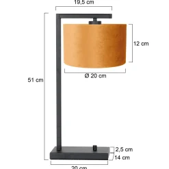 Steinhauer Tafellamp Stang Down Velours Goud