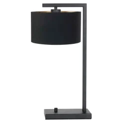 Steinhauer Tafellamp Stang Down Linnen Zwart/Goud