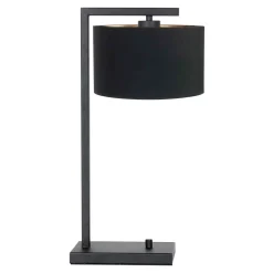 Steinhauer Tafellamp Stang Down Linnen Zwart/Goud