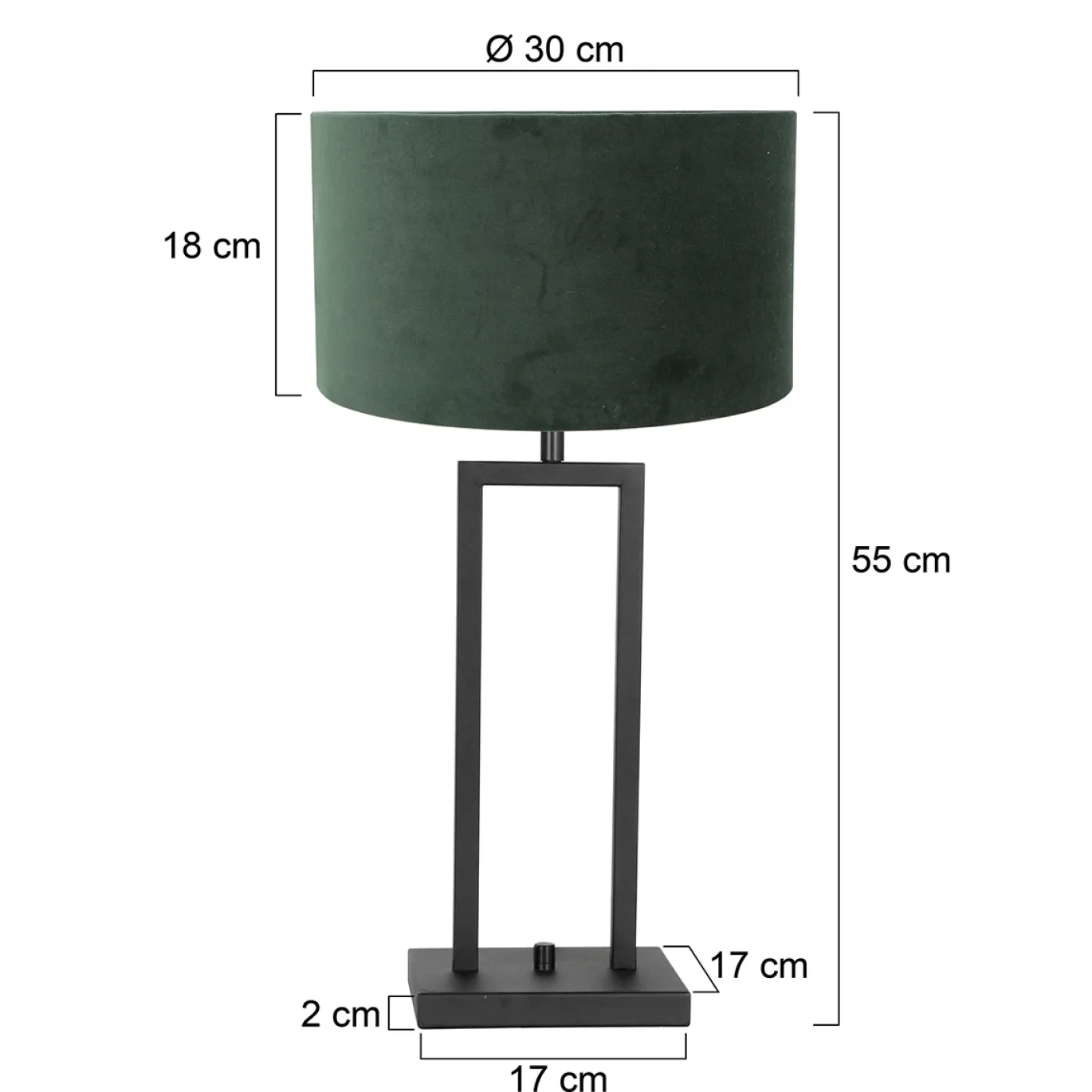 Steinhauer Tafellamp Stang Double Velours Groen