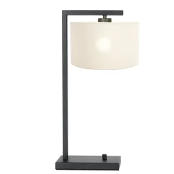 Steinhauer Tafellamp Stang Down Grof Linnen Wit