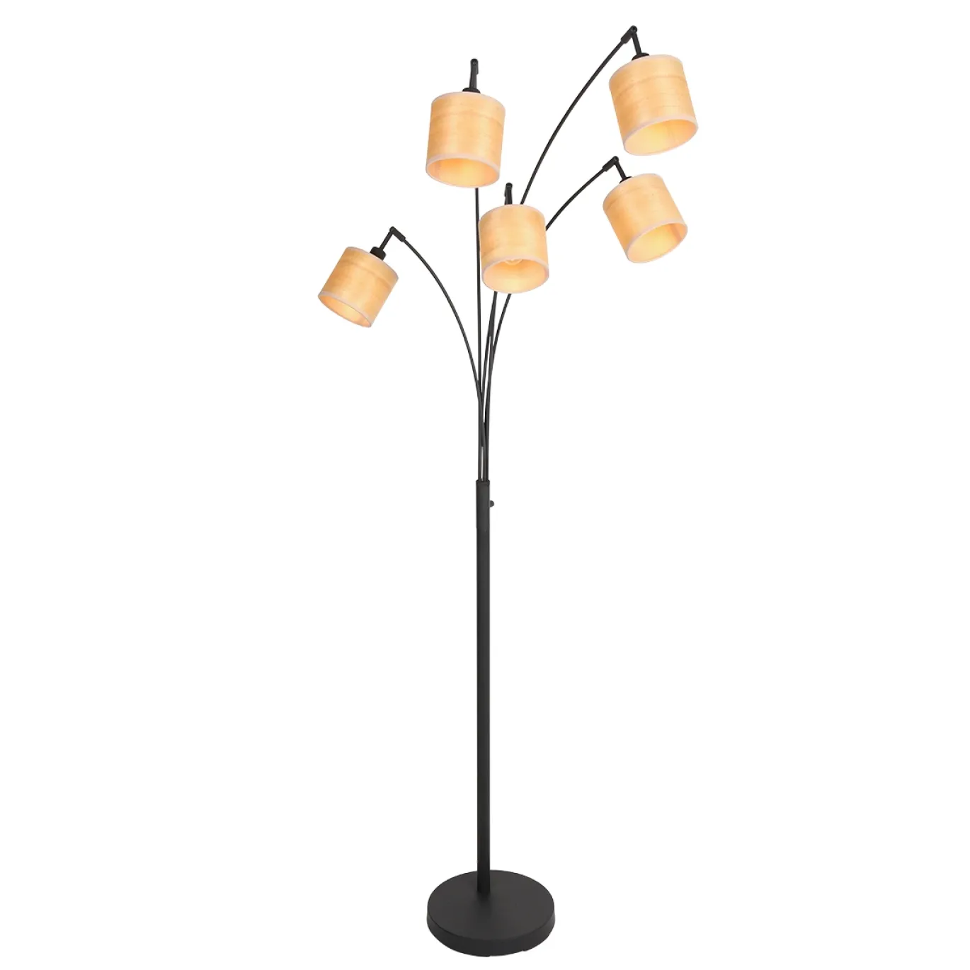 Steinhauer Vloerlamp Bambus 5-Lichts Bamboe Naturel