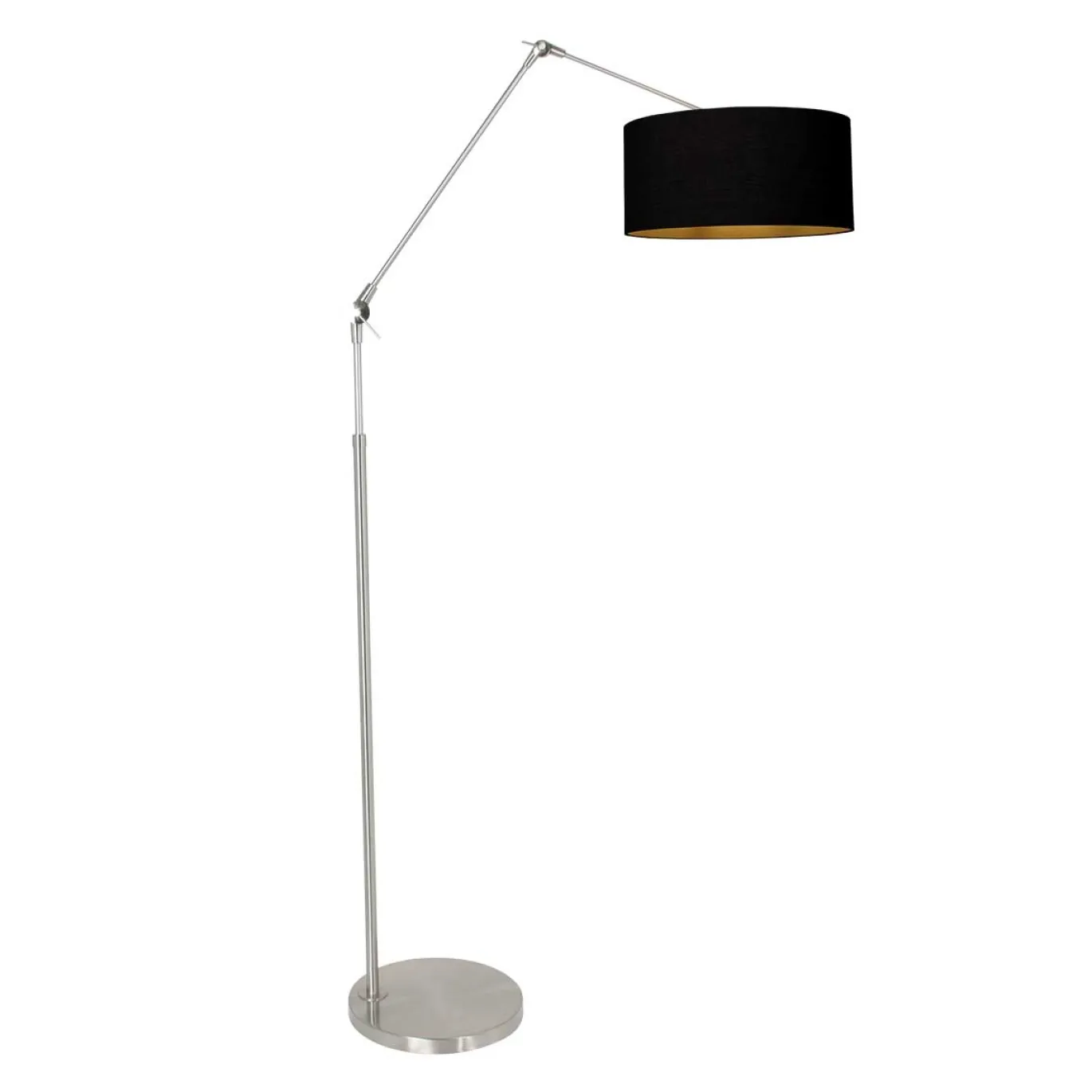 Steinhauer Vloerlamp Prestige Chic Grijs Linnen Zwart/Goud