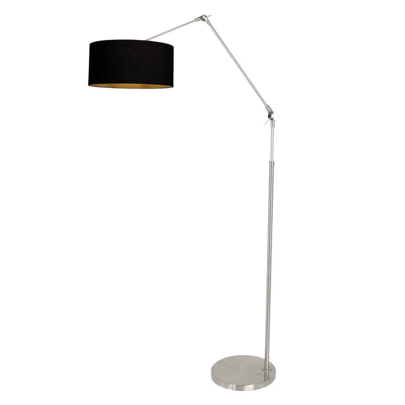 Steinhauer Vloerlamp Prestige Chic Grijs Linnen Zwart/Goud