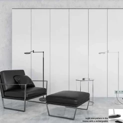 Steinhauer Vloerlamp Soleil Zwart met Zwenkarm & Accu