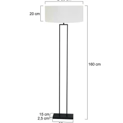 Steinhauer Vloerlamp Stang Grof Linnen Wit