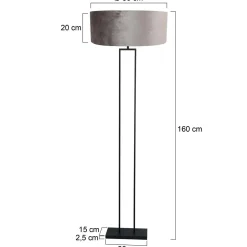 Steinhauer Vloerlamp Stang Velours Taupe