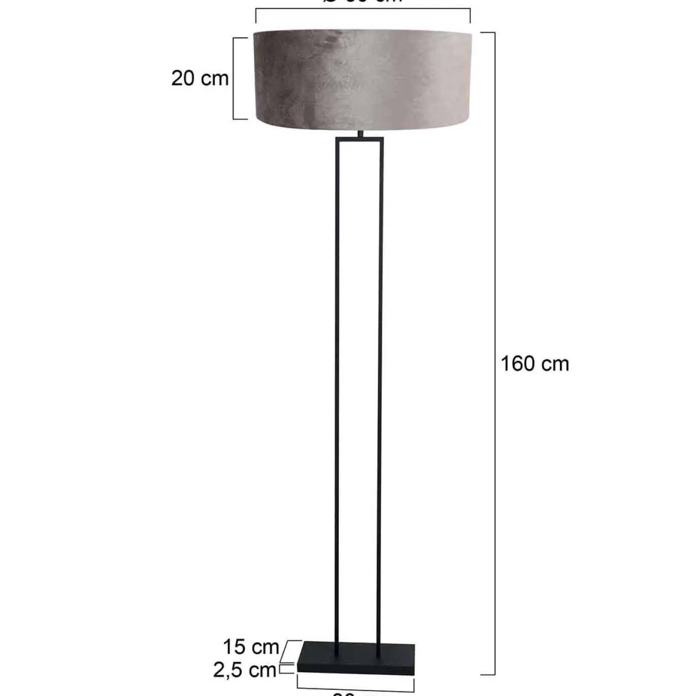 Steinhauer Vloerlamp Stang Velours Taupe