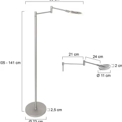 Steinhauer Vloerlamp Turound Knik Arm Grijs