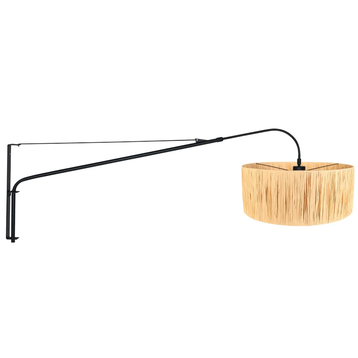 Steinhauer Wandlamp Elegant Classy Zwart Gras Naturel