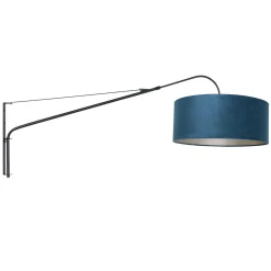 Steinhauer Wandlamp Elegant Classy Zwart Velours Blauw