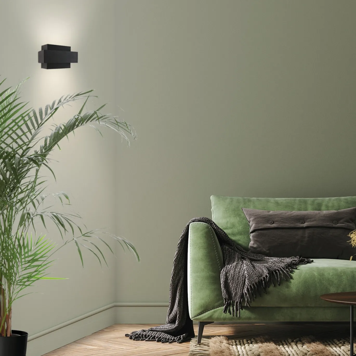 Steinhauer Wandlamp Muro 2-Lichts Zwart/Goud