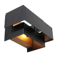 Steinhauer Wandlamp Muro 2-Lichts Zwart/Goud
