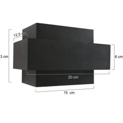 Steinhauer Wandlamp Muro 2-Lichts Zwart/Goud