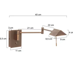 Steinhauer Wandlamp Retina Brons met USB-poorten