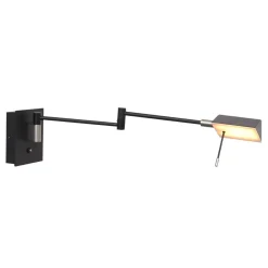 Steinhauer Wandlamp Retina Zwart met USB-poorten