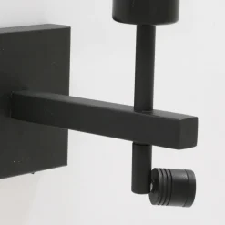 Steinhauer Wandlamp Stang met Leeslamp Grof Linnen Wit