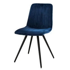Stoel Straight Stitch Velvet Blauw - Giga Meubel