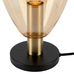 Tafellamp Anita 1-Lichts Amber Glas - Giga Meubel