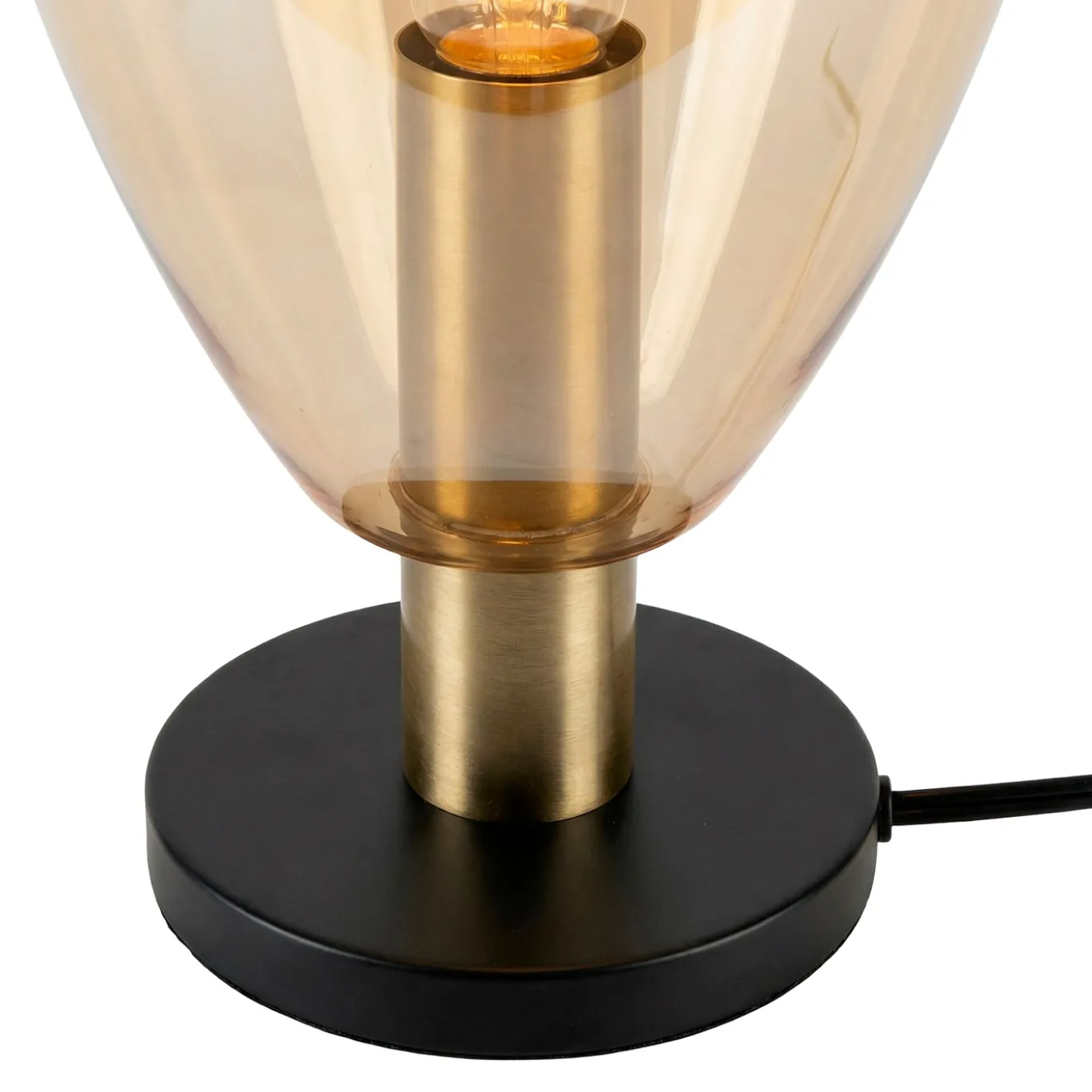 Tafellamp Anita 1-Lichts Amber Glas - Giga Meubel