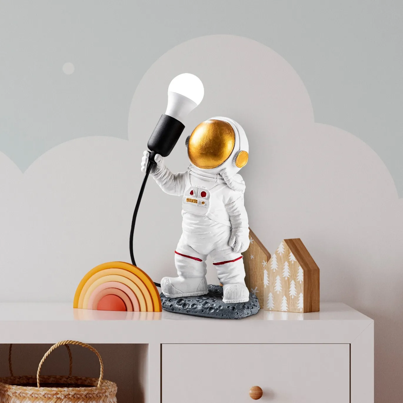 Tafellamp Astronaut Wit/Goud