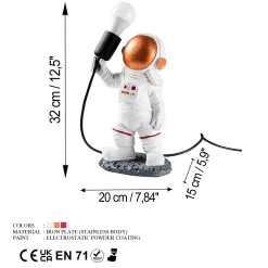 Tafellamp Astronaut Wit/Koper