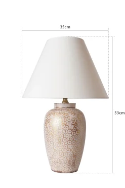 Tafellamp Basalan Wit/Goud