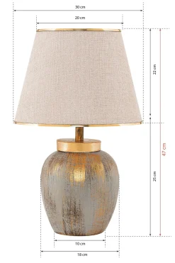 Tafellamp Cinca Crème/Goud