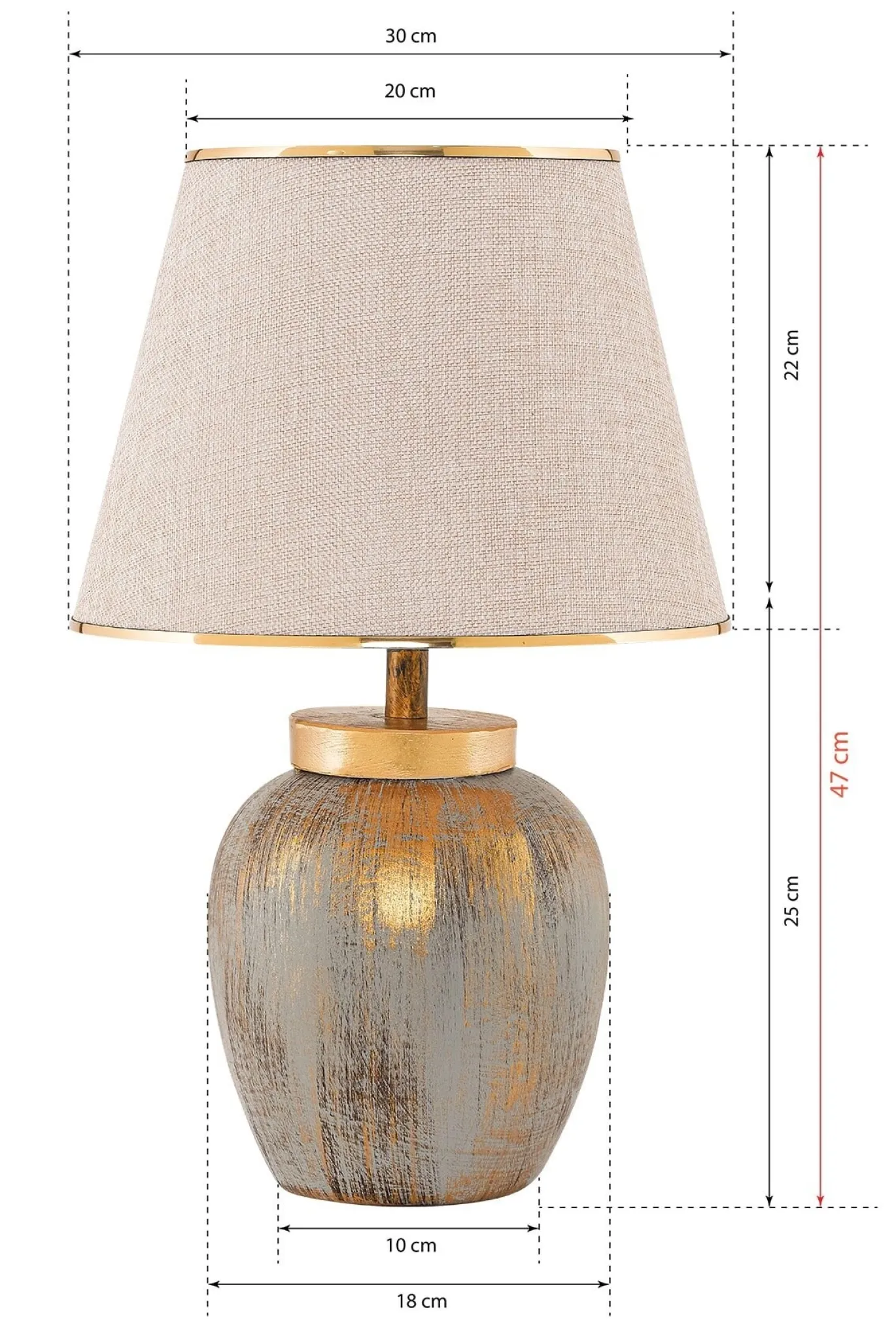 Tafellamp Cinca Crème/Goud