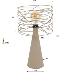 Tafellamp Curl 1-lichts Beige - Giga Meubel
