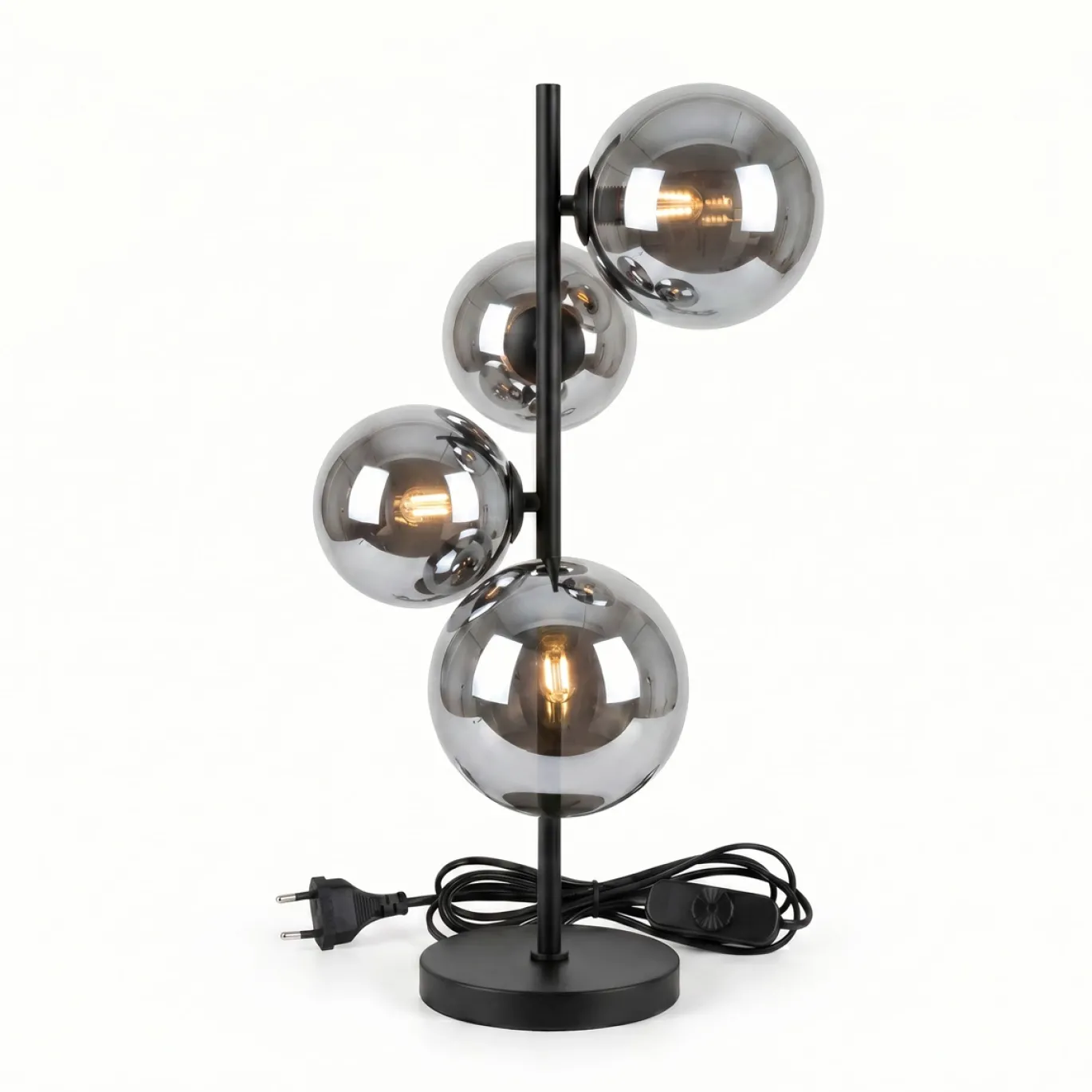 Tafellamp Finn 4-Lichts Smoke Glas - Giga Meubel