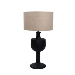 Tafellamp Greta Zwart Hout 40cm - Giga Meubel