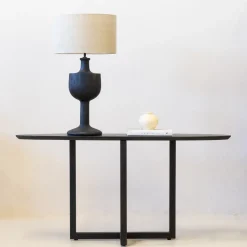Tafellamp Greta Zwart Hout 40cm - Giga Meubel