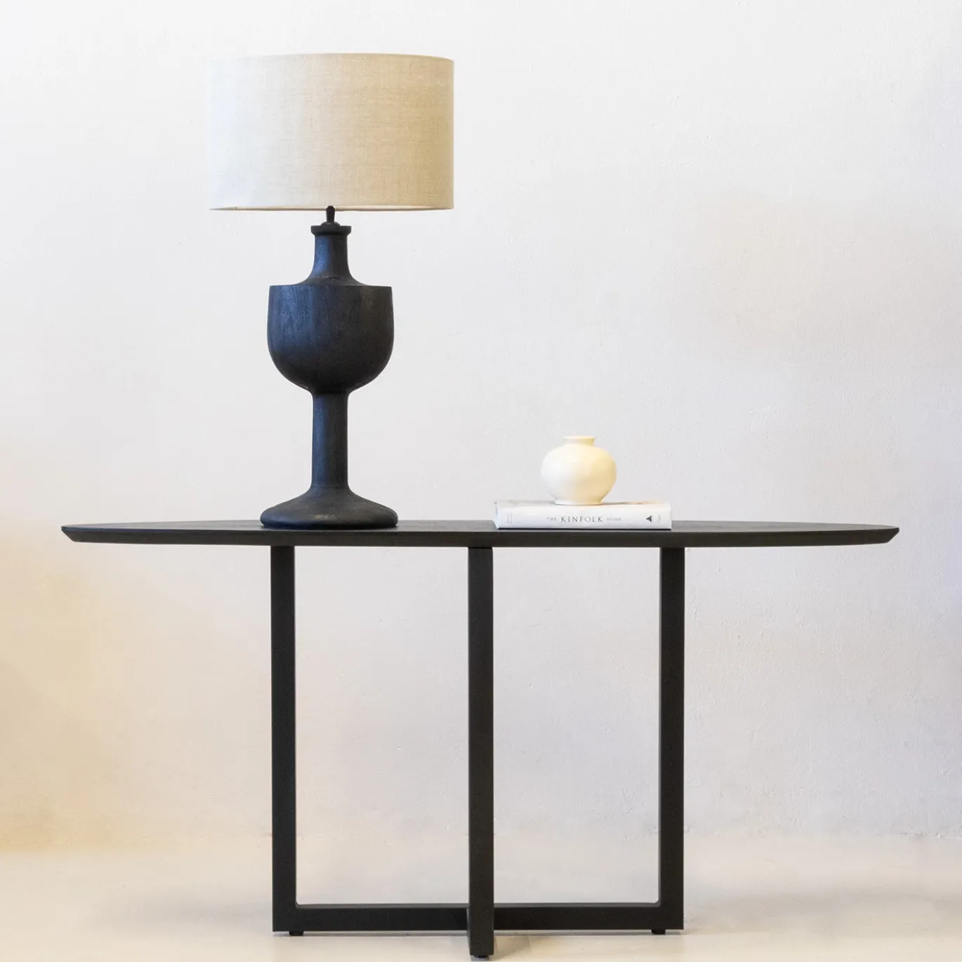 Tafellamp Greta Zwart Hout 40cm - Giga Meubel