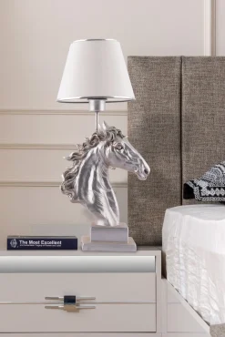 Tafellamp Horse Wit/Zilver