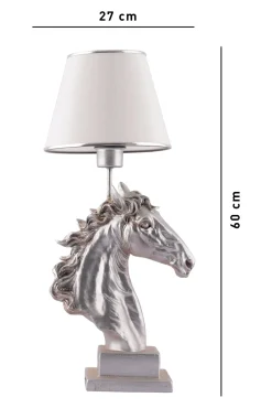 Tafellamp Horse Wit/Zilver