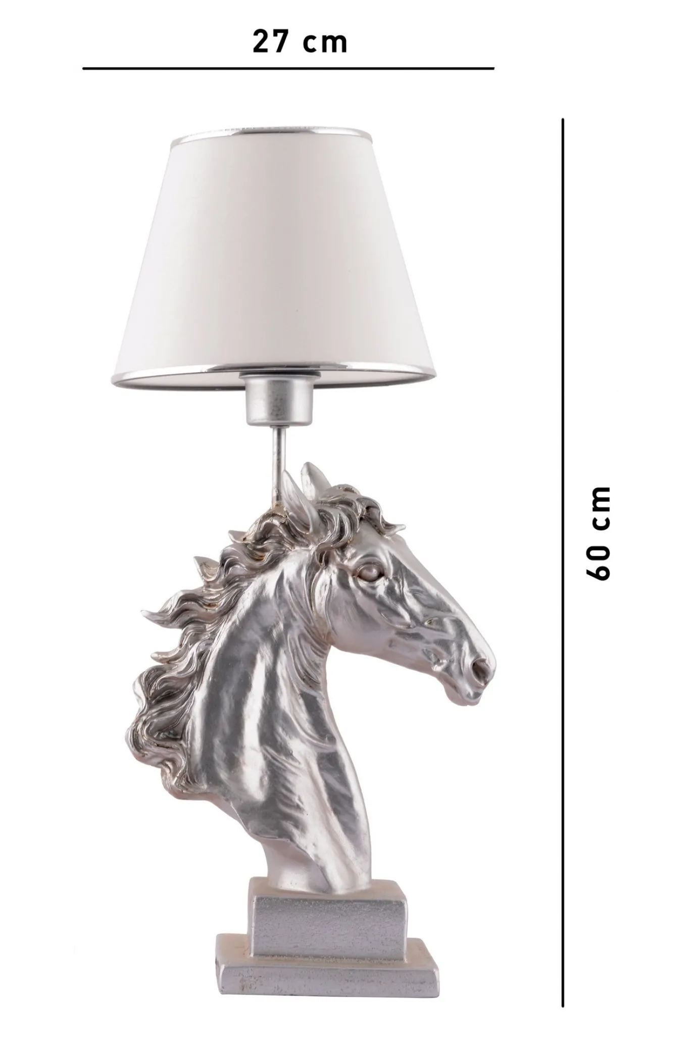 Tafellamp Horse Wit/Zilver
