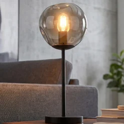 Tafellamp Mats 1-Lichts Smoke Glas - Giga Meubel