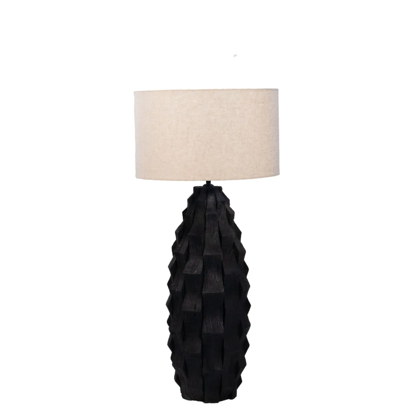Tafellamp Matteo Zwart Hout 40cm - Giga Meubel