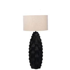Tafellamp Matteo Zwart Hout 40cm - Giga Meubel