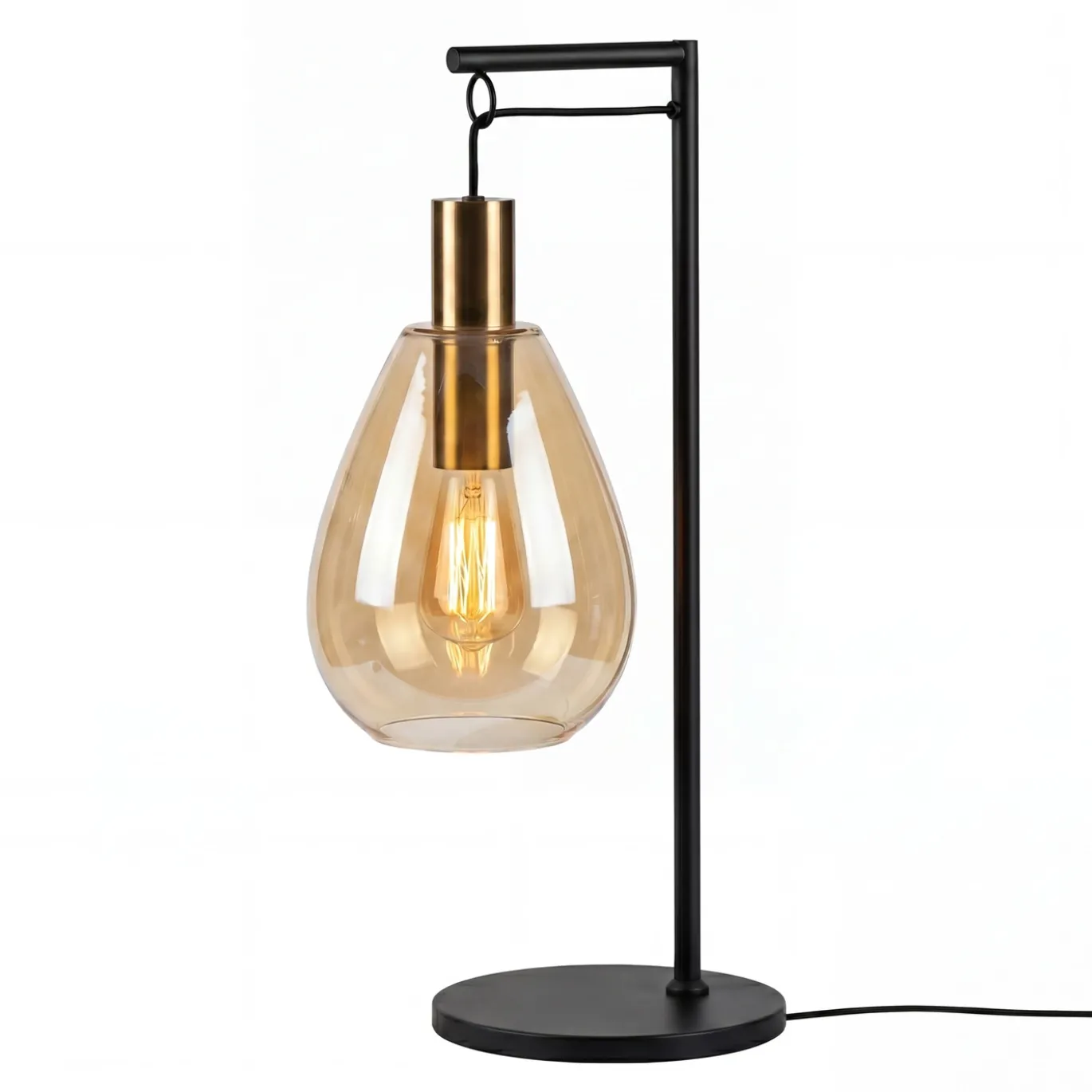 Tafellamp Maud 1-Lichts Amber Glas - Giga Meubel
