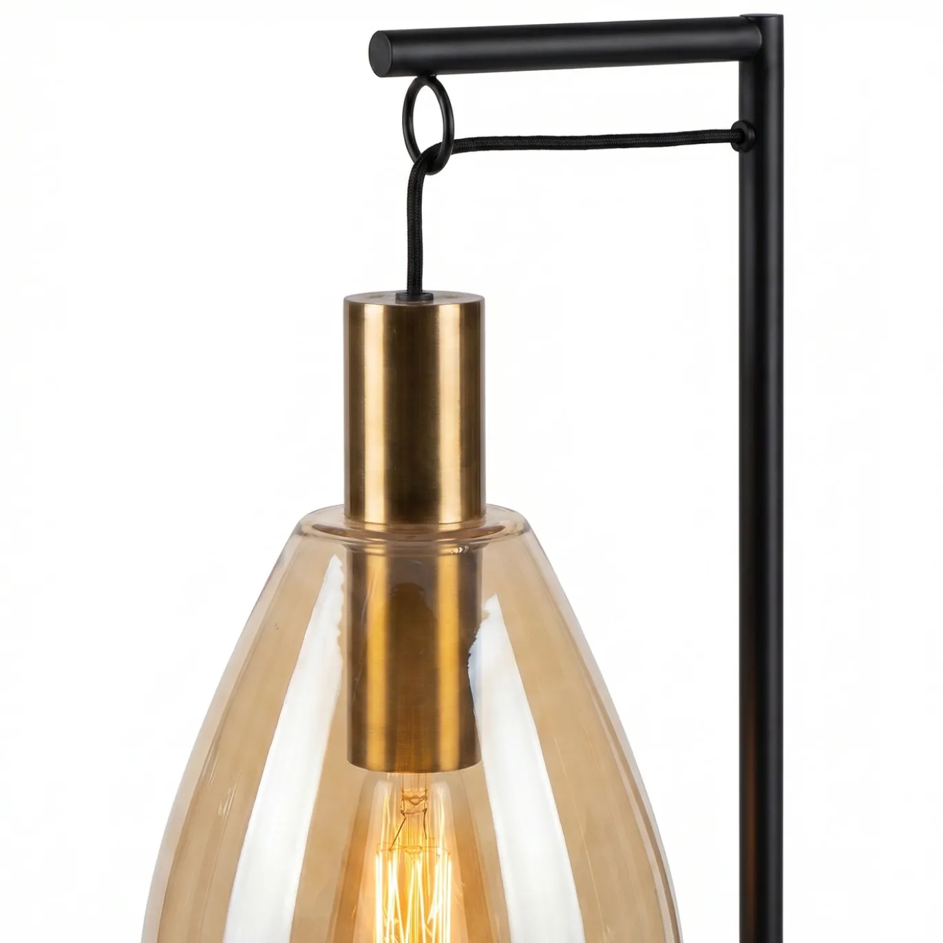 Tafellamp Maud 1-Lichts Amber Glas - Giga Meubel