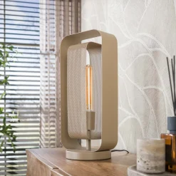 Tafellamp Mesh Rotate 1-Lichts Beige - Giga Meubel