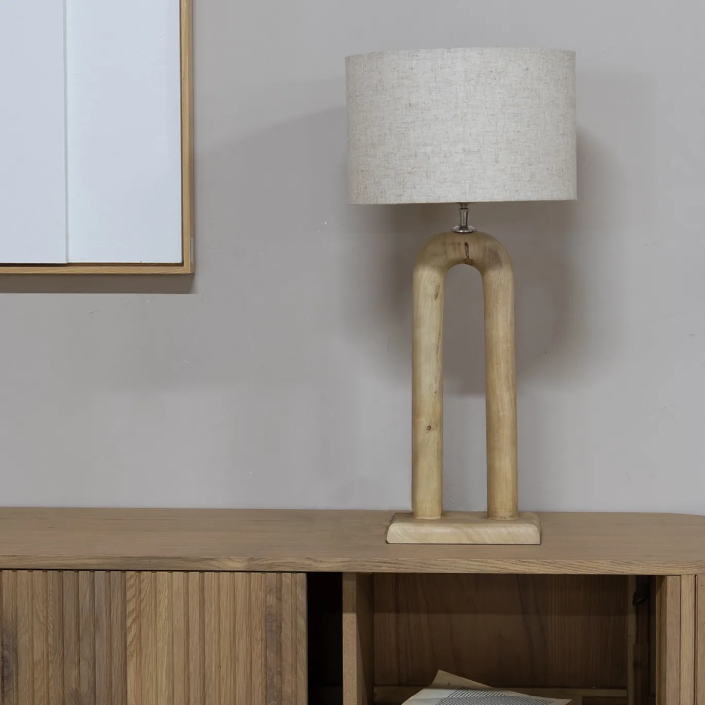 Tafellamp Micky Naturel 80cm - Giga Meubel