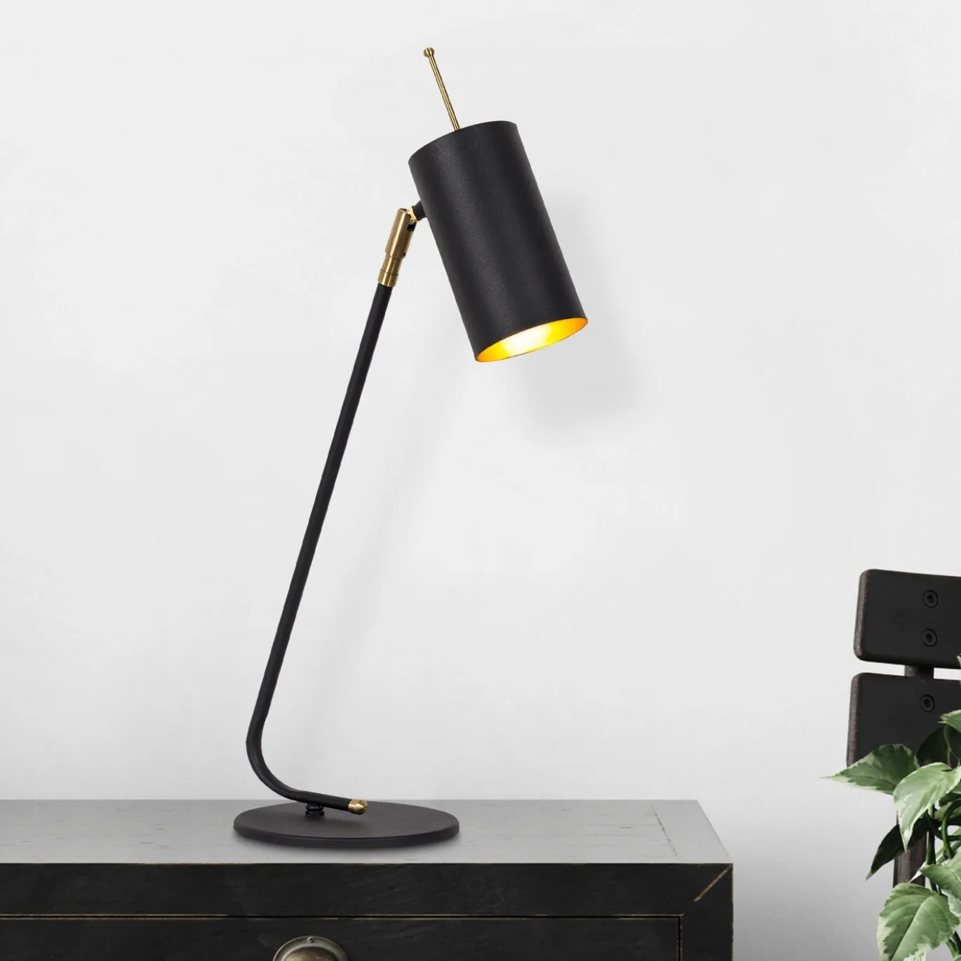 Tafellamp Sivani Slick Zwart