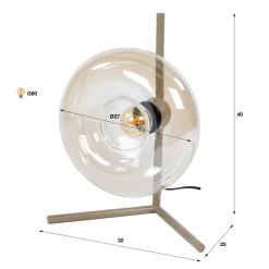 Tafellamp Soll 1-Lichts Beige - Giga Meubel