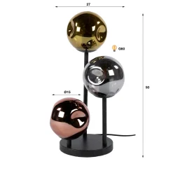 Tafellamp Stellar 3-Lichts Artic Zwart - Giga Meubel