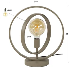 Tafellamp Turn Around 1-lichts Beige - Giga Meubel