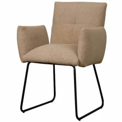 Tower Living Armstoel Dante Stof Teddy Lichtbruin