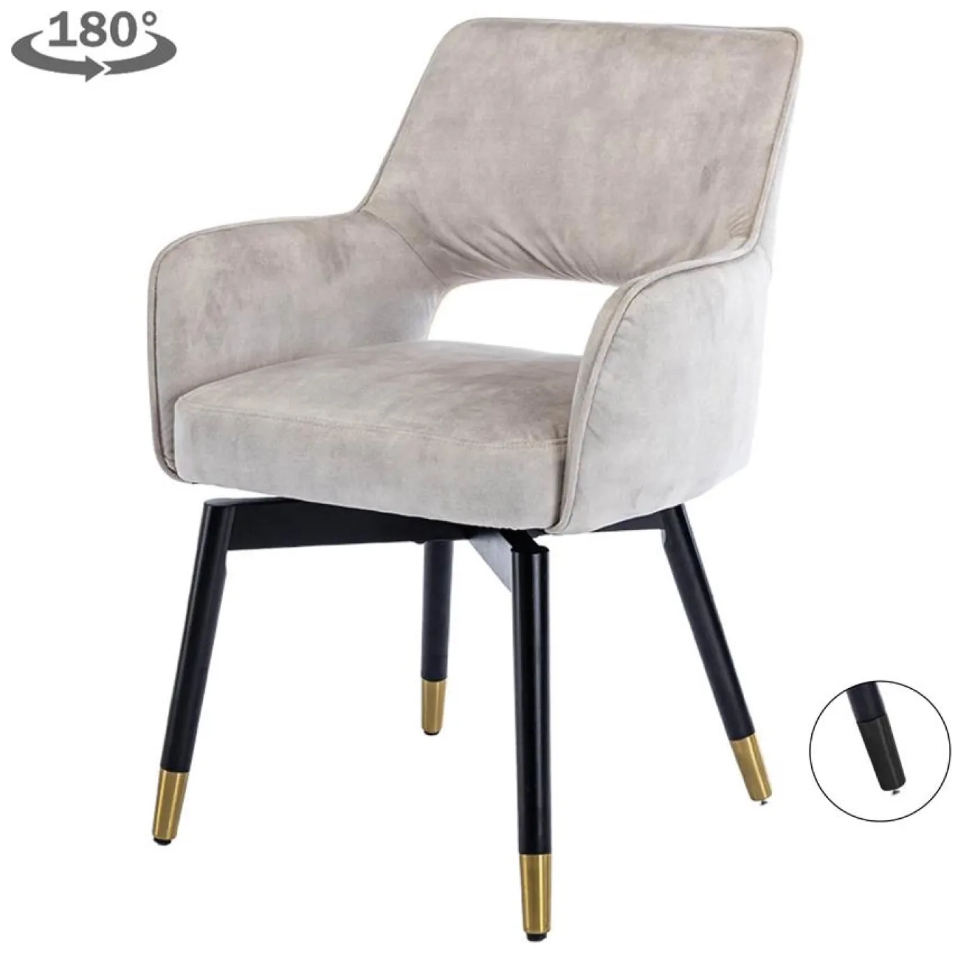 Tower Living Armstoel Lenno Stof Adore 11 Beige (draaibaar)
